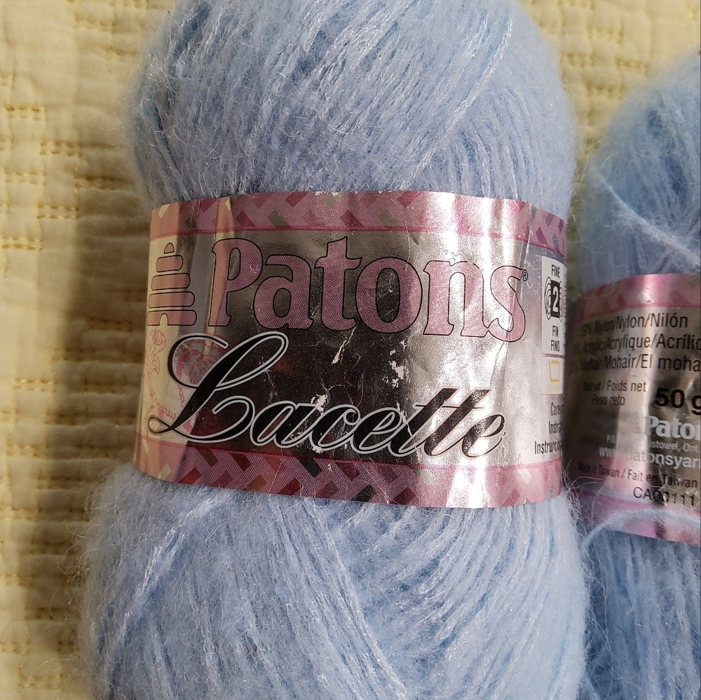 Patons Lacette Light Blue Yarn Bundle of 3
